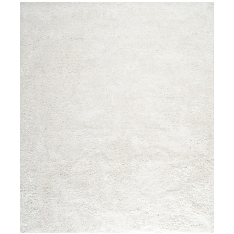 SAFAVIEH Handmade South Beach Leonella Shag Solid Polyester Rug - 11' x 15' - Snow White