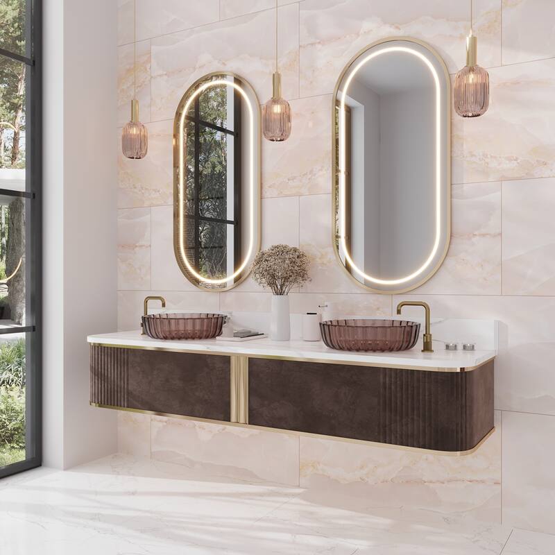 Apollo tile 24" x 48" Splendor Lappato Crepe Pink Porcelain Tile (15.5 sq ft/case) - 2 Pack