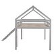 preview thumbnail 17 of 25, Contemporary Style Full Size Loft Bed with Slide, House Bed with Slide