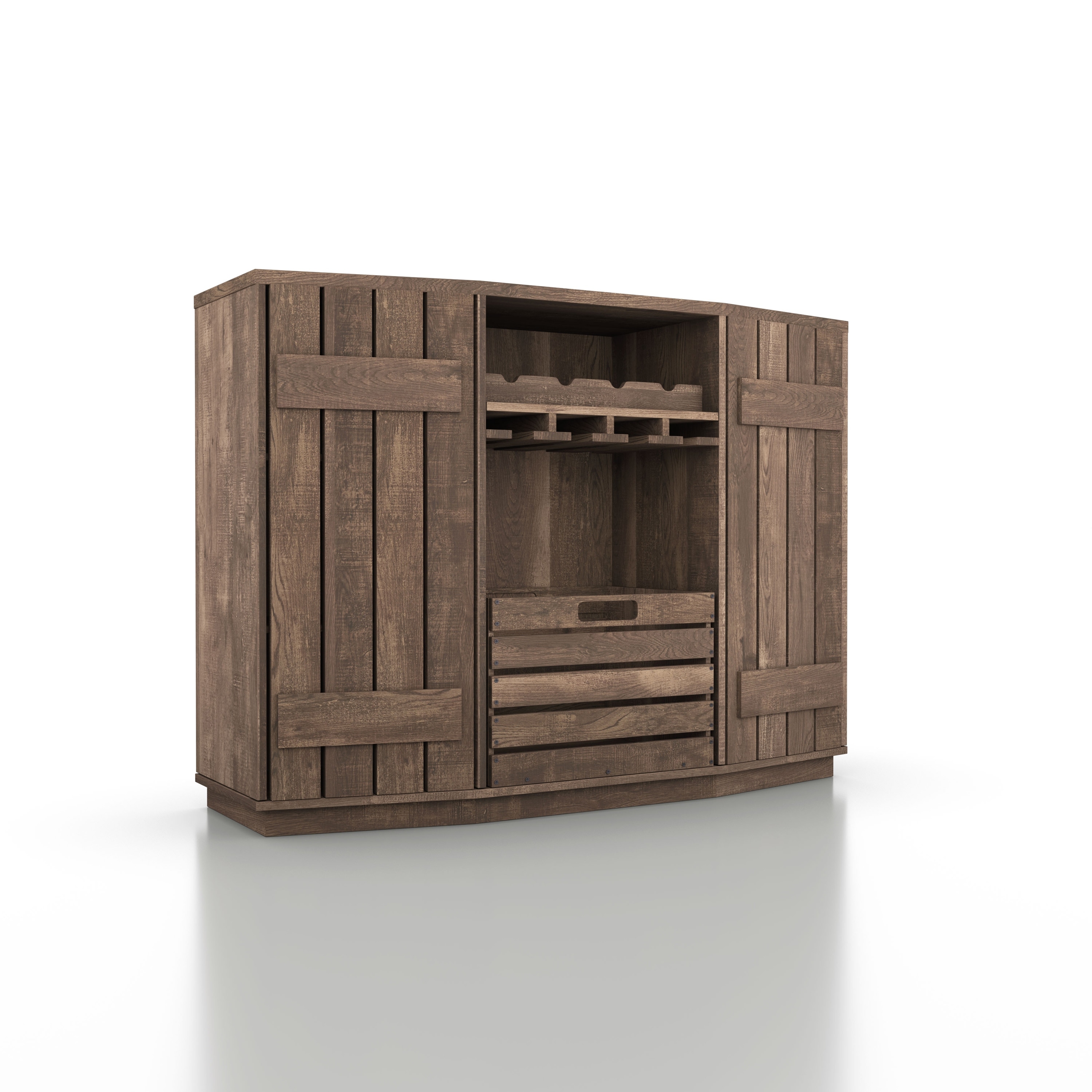 Harris Rustic Wood Multi-Storage Buffet, Reclaimed Oak - Bed Bath & Beyond  - 37998704
