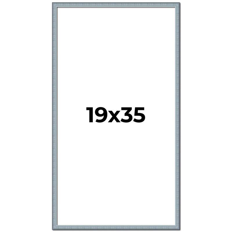 19x35 Frame Rustic Sky Blue Solid Wood Picture Frame | 0.75 Inch