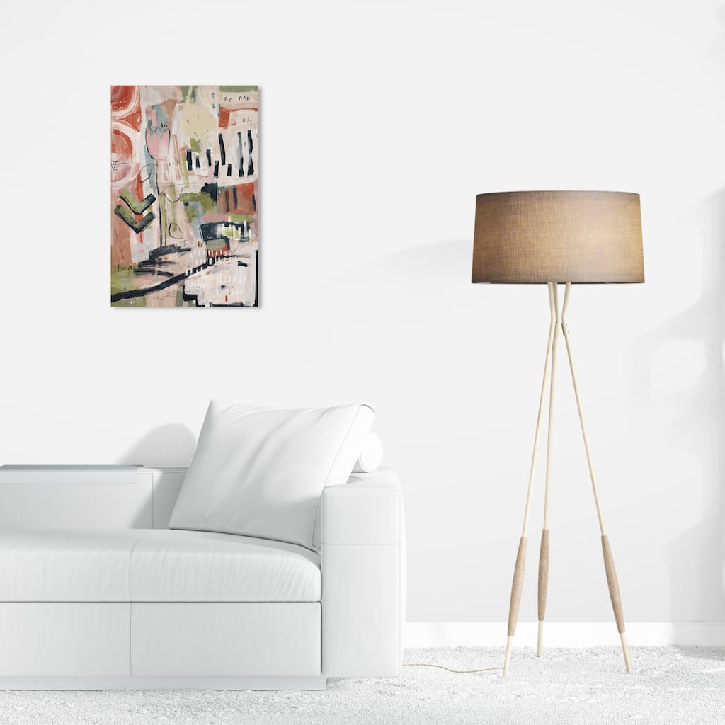Wynwood Studio Canvas Abstract Piano with my Flowers Green Modern & Contemporary Wall Art Canvas Print