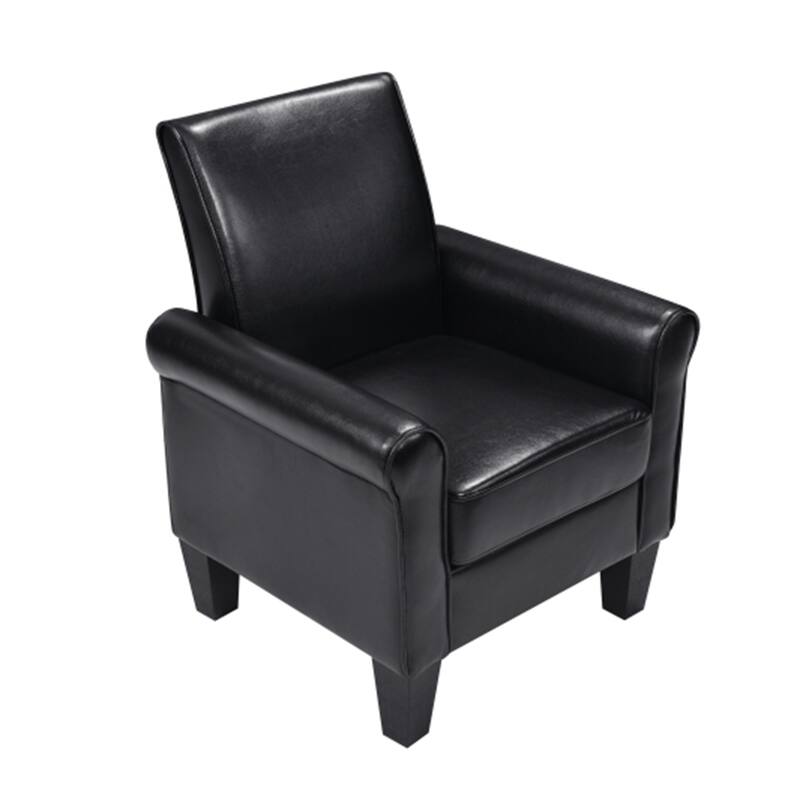 PU leather Accent Armchair Sofa Chair - Black