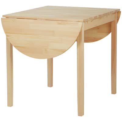 55" Solid Wood Kitchen Table, Drop Leaf Tables for Small Spaces