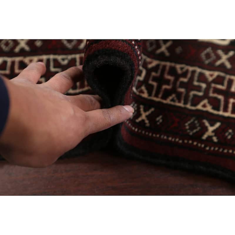 Geometric Persian Balouch Kitchen Area Rug Handmade Wool Carpet - 2'9" x 3'7"