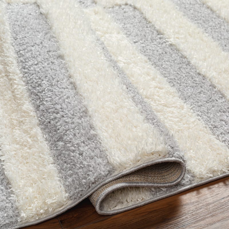 Livabliss Rodos Modern Striped Plush Area Rug