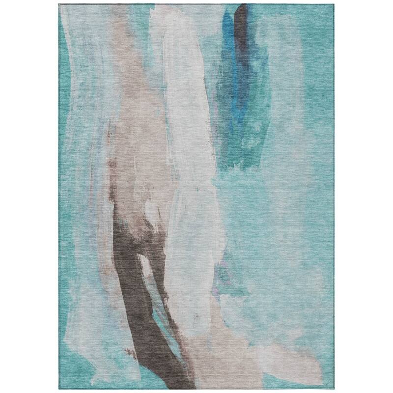 HomeRoots Abstract Transitional Rectangle Outdoor Rug