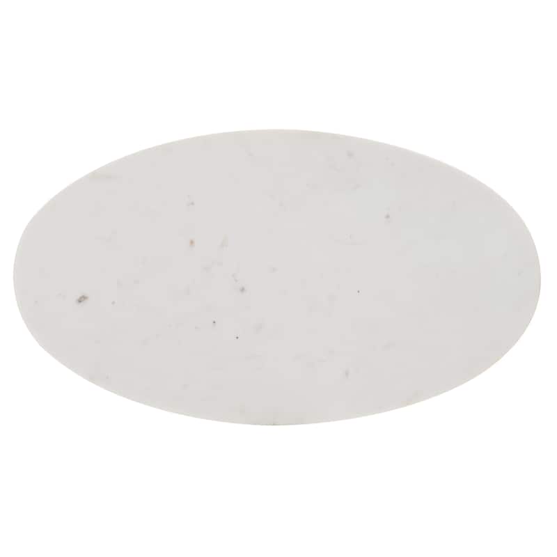 SAFAVIEH Louvenia Marble Top Oval Side Table - 23 In. W x 13 In. D x 24 In. H - 23Wx13Dx24H