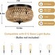 preview thumbnail 9 of 7, 3-Lights Rattan Flush Pendant Light