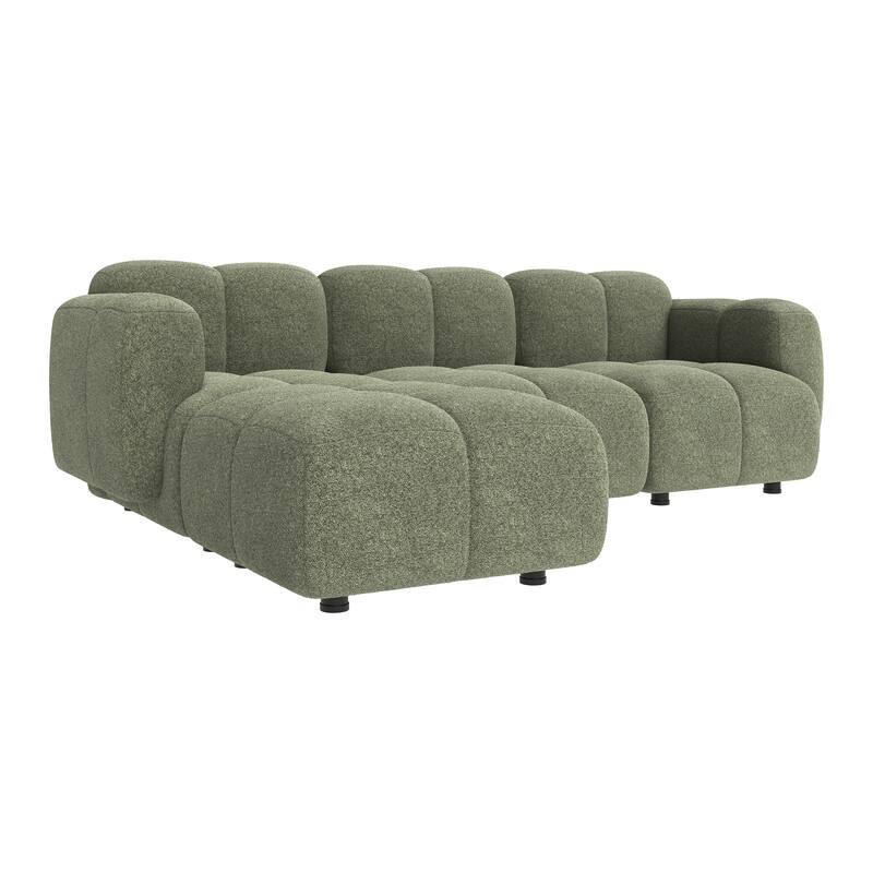 Christopher Knight Home - 3-Seater 90.94" L-Shaped Upholstered Sectional Sofa with Ottoman