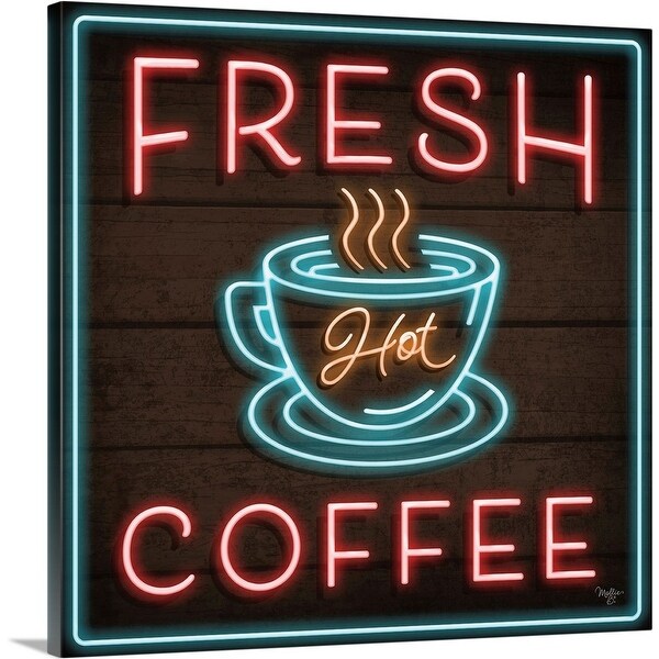 "Neon Fresh Coffee" Canvas Wall Art