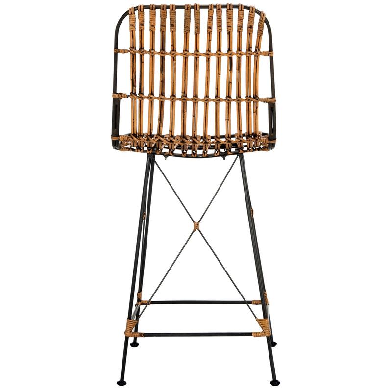 SAFAVIEH Shinako 37.5-inch Wicker Croco Brown Counter Stool (Set of 2) - 18.1" x 20.9" x 37.4" - 18Wx21Dx37H