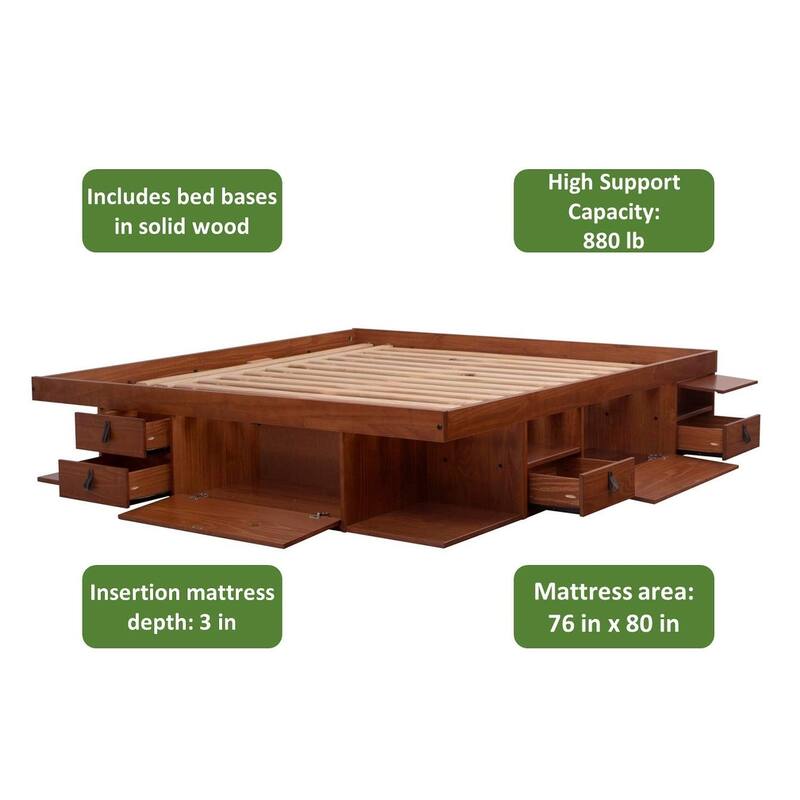 Copper Grove Rivne Storage Platform Bed with Drawers and Shelves