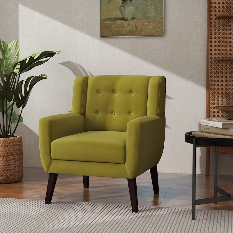 Modern Accent Chair Velvet Armchair - 28.9"W x 35.1"H x 29.5"D