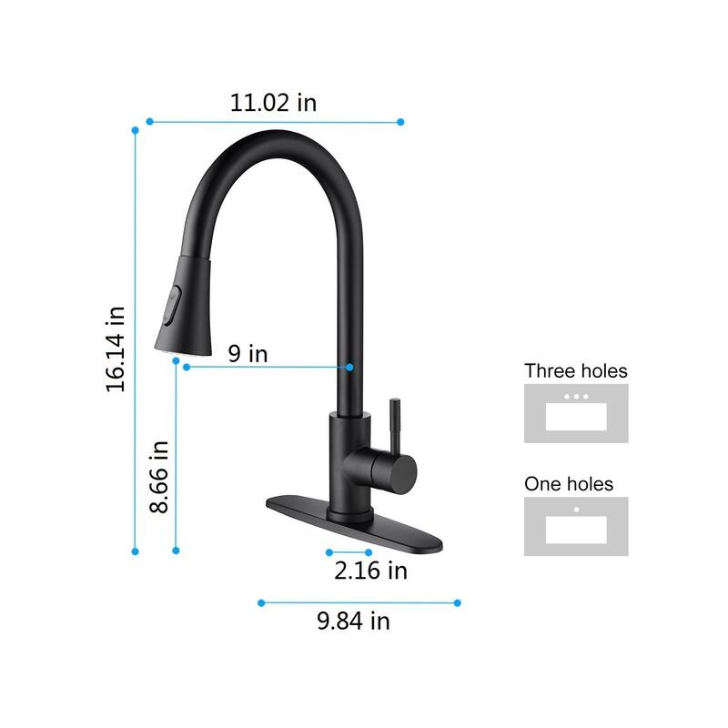 Single Handle Brushed Nickel Kitchen Faucet with Pull Out Spraye