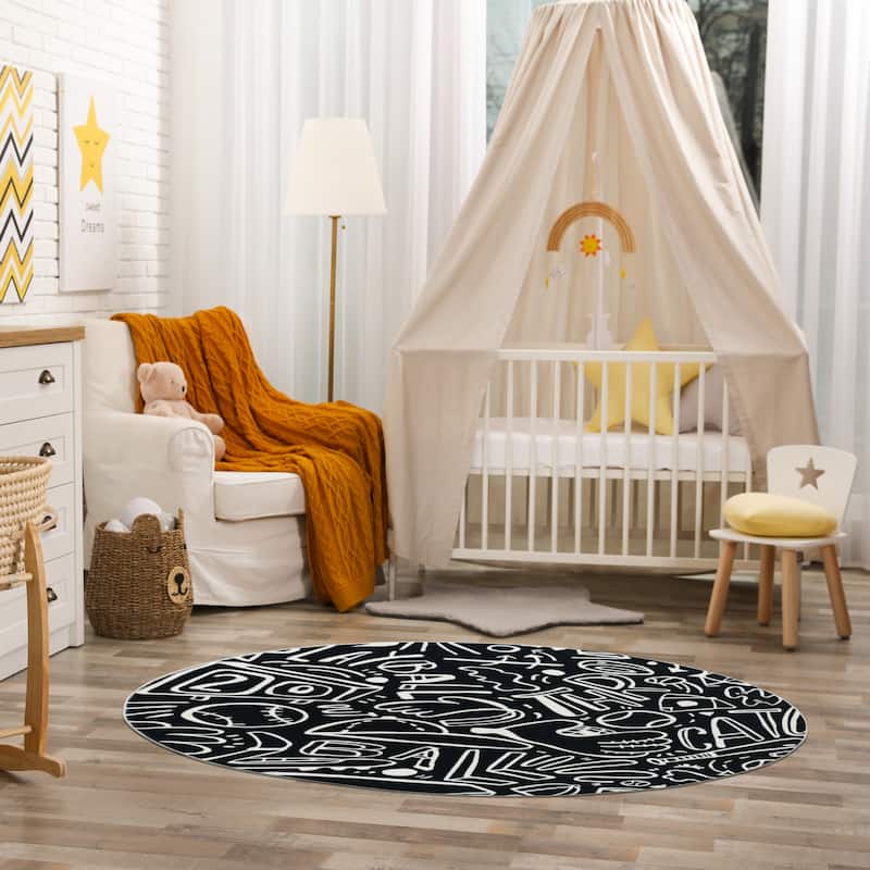 Katie Merz SPORTSGLYPHS Baseball Area Rug