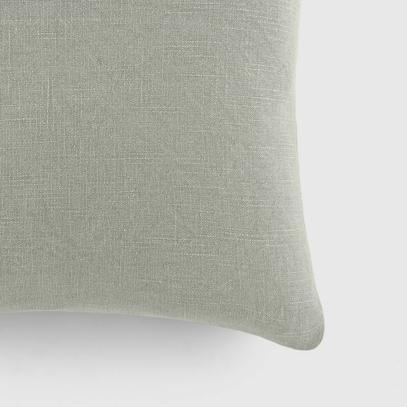 Washed and Distressed Cotton Decor Throw Pillow in Stone Washed