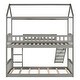 preview thumbnail 7 of 7, Twin Over Twin House Bed with Slide and High Rails, Bunk Bed with Slide