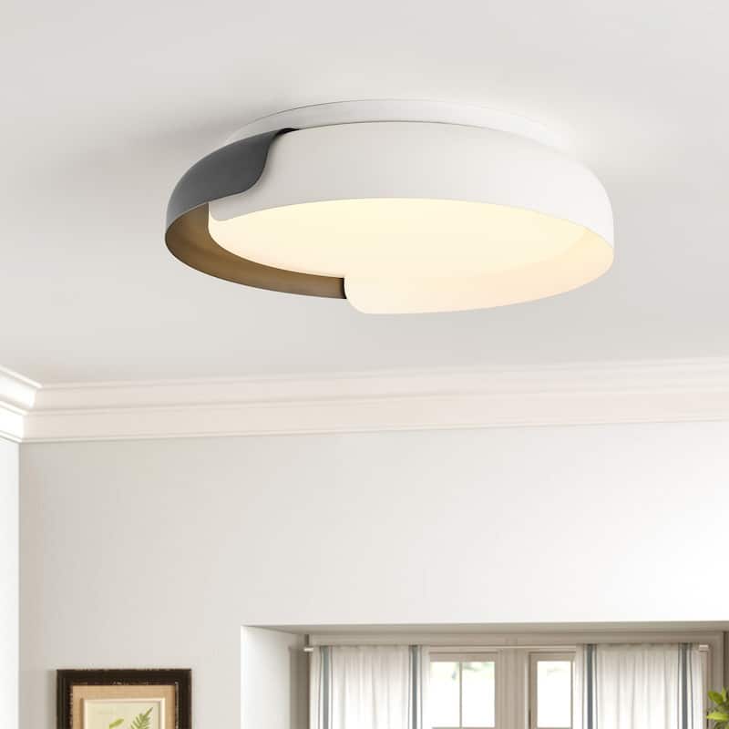 Modern Color Splicing LED Flush Mount Ceiling Light with Acrylic Shade