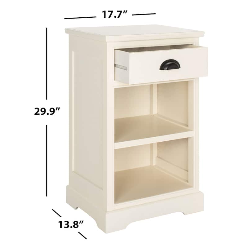 SAFAVIEH Clemie Grey Storage Side Table - 17.7" x 13.8" x 29.9" - 18Wx14Dx30H
