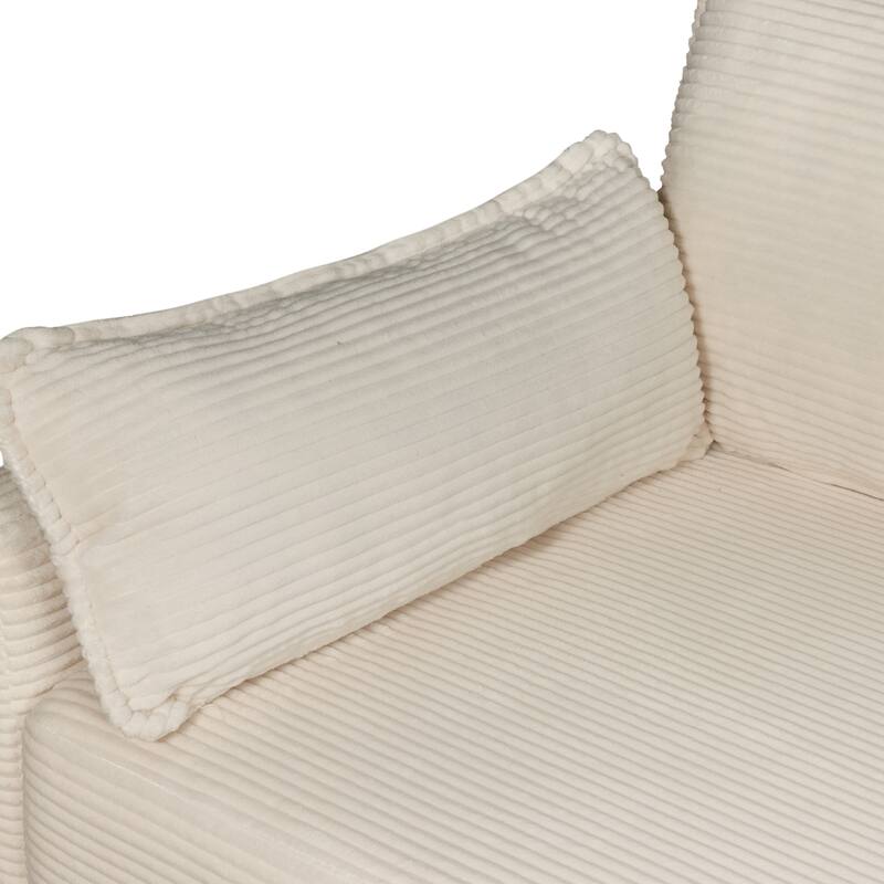 2-in-1 Convertible Corduroy Sofa Bed 51" Small Sofa, 2-Seater Loveseat Sleeper Couch with Side Storage