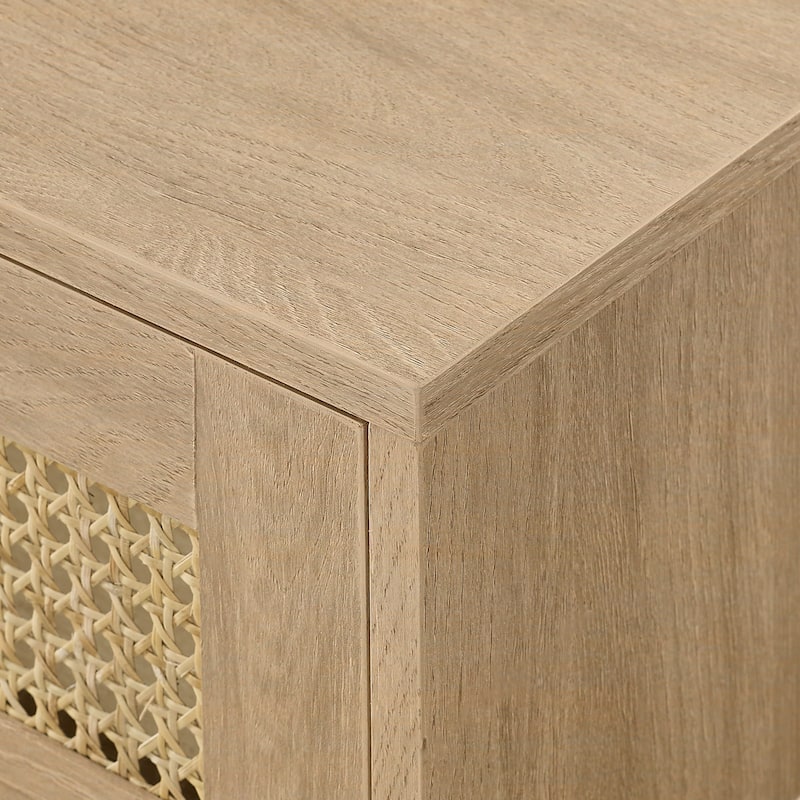 Middlebrook Scandi Faux Rattan-Door Floating TV Stand
