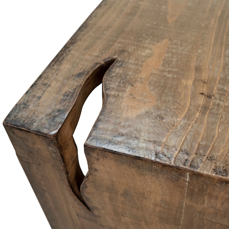 Evie Reclaimed Pine Waterfall Console Table, Espresso