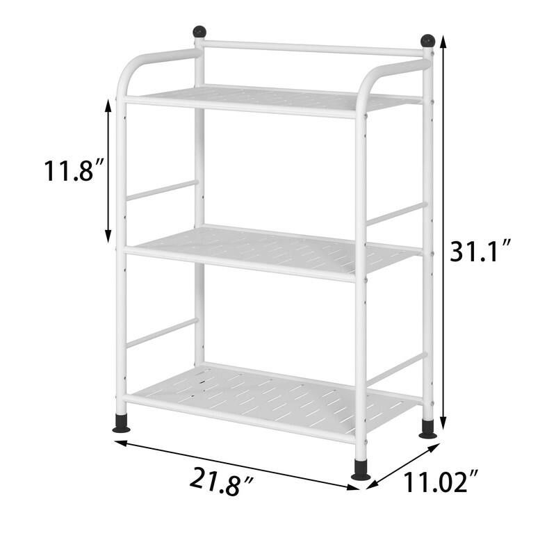 3 Tier Bathroom Storage Open Shelf Unit - 21.8"D x 11.02"W x 31.1"H