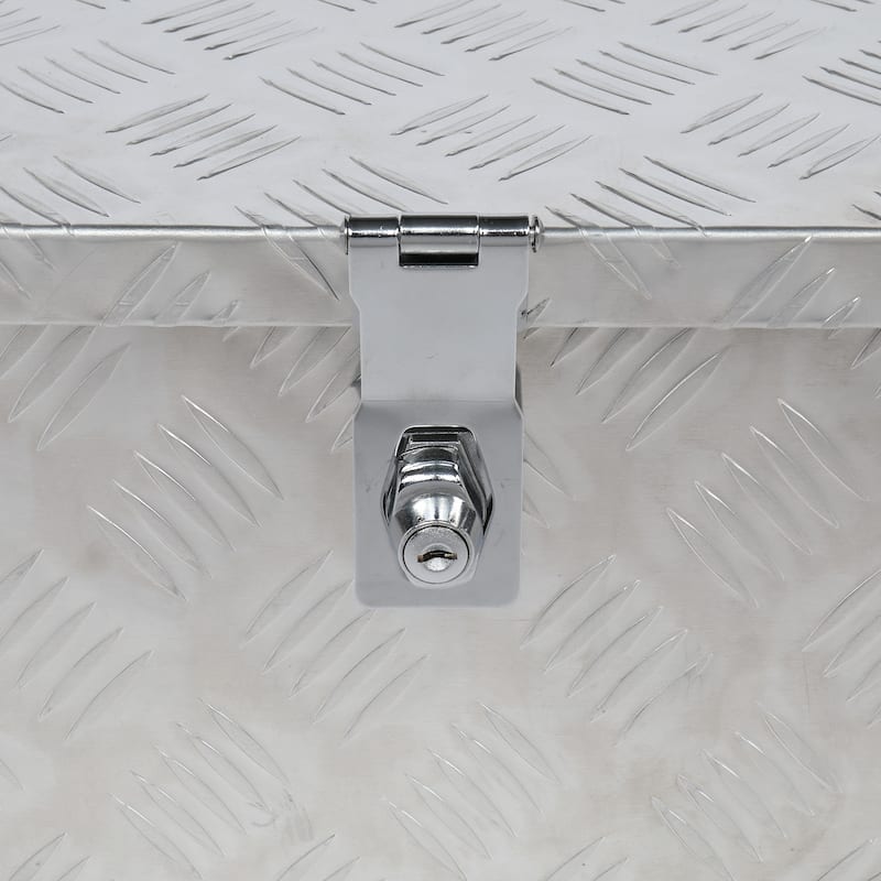 50" Elegant 5-Strips Pattern Aluminum Toolbox Silver