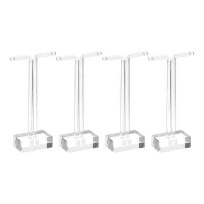 4Pcs Acrylic T Bar Earring Display Stand Jewelry Storage Rack, Clear