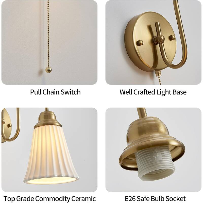 Set of 2 wall light amber bathroom light glass bedroom roome