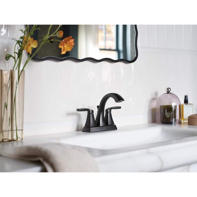 Moen Voss Double Handle Centerset Bathroom Faucet (Valve Included)