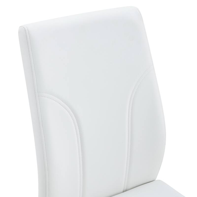 Modern 4 Piece PU Leather Dining Chairs with High Backrest, Cushioned, Metal Legs for Dining Room Kitchen Bedroom Living Room