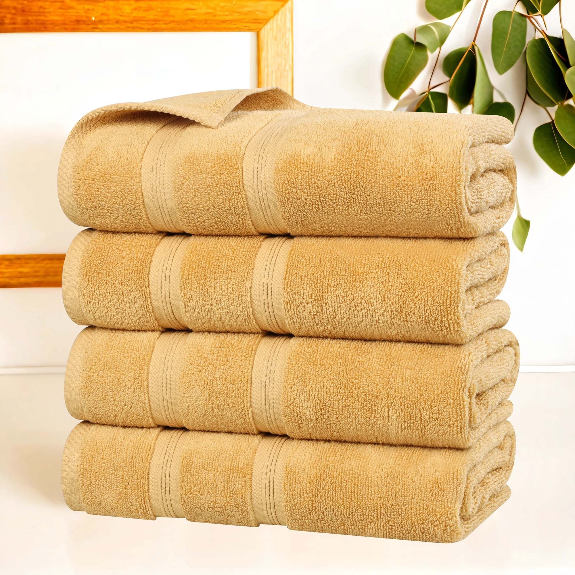 Superior Smart Dry Zero Twist Cotton Bath Towels, Set of 4