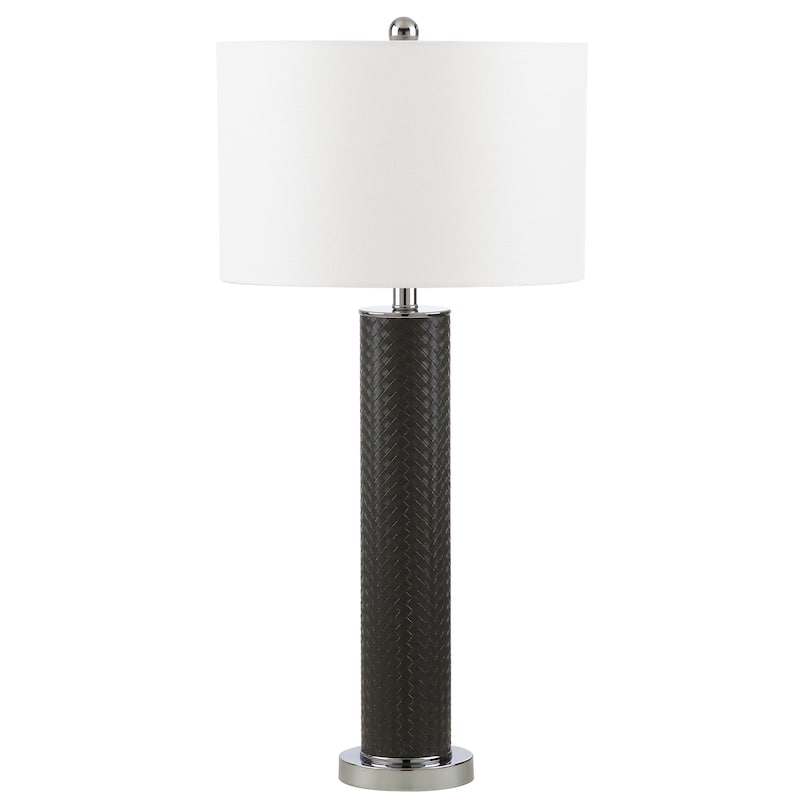 SAFAVIEH Lighting Tomika 32-inch Faux Alligator Grey Table Lamp (Set of 2) - 15"x15"x31.5" - 15Wx15Dx32H