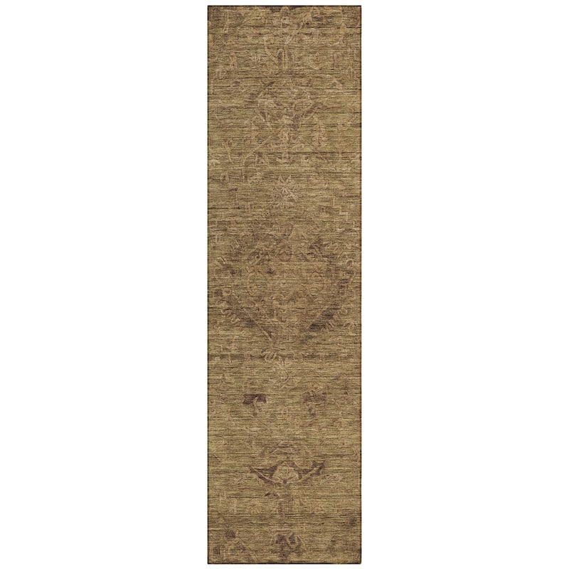 Machine Washable Indoor/ Outdoor Vintage Traditional Chantille Rug