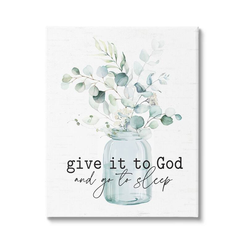 Stupell Give It To God Varied Botanical Plants Bouquet Canvas Wall Art, Design by Lettered and Lined - 30 x 40