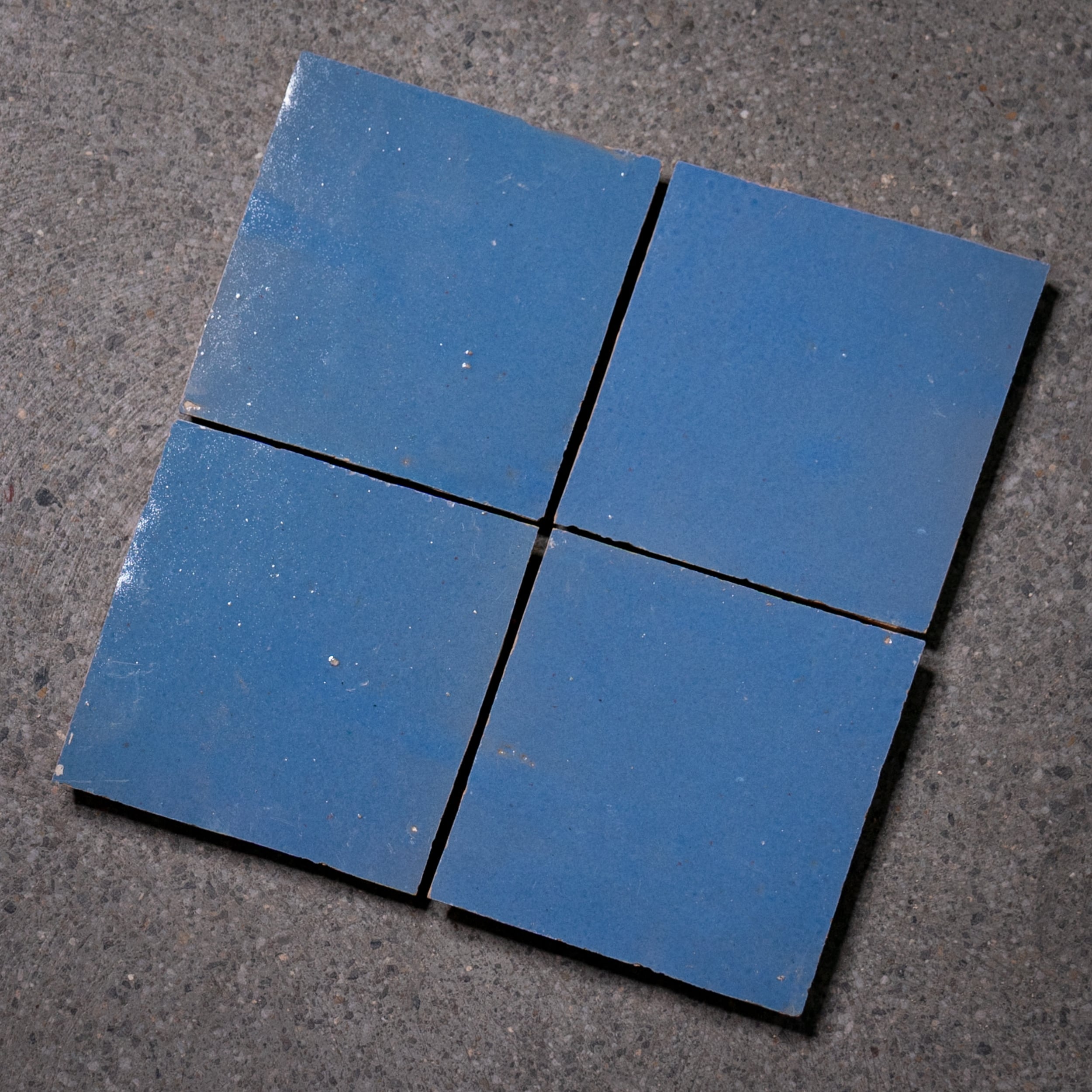 Handmade 4x4-in Moroccan Mosaic Solid Color Dusty Blue - Overstock