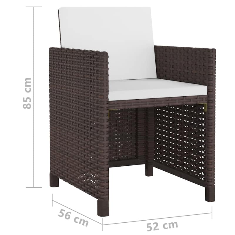 vidaXL Patio Furniture Set Outdoor Table and Chair Dining Set Poly Rattan