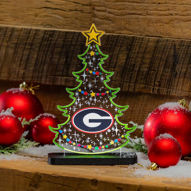 10" LED Tabletop Christmas Tree Desklite Sign, University of Georgia