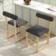 preview thumbnail 32 of 35, Corvus Caen Teddy Fabric Bar Stools with Wood Legs (Set of 2)