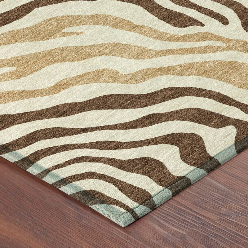 Machine Washable Indoor/ Outdoor Modern Prints Chantille Rug