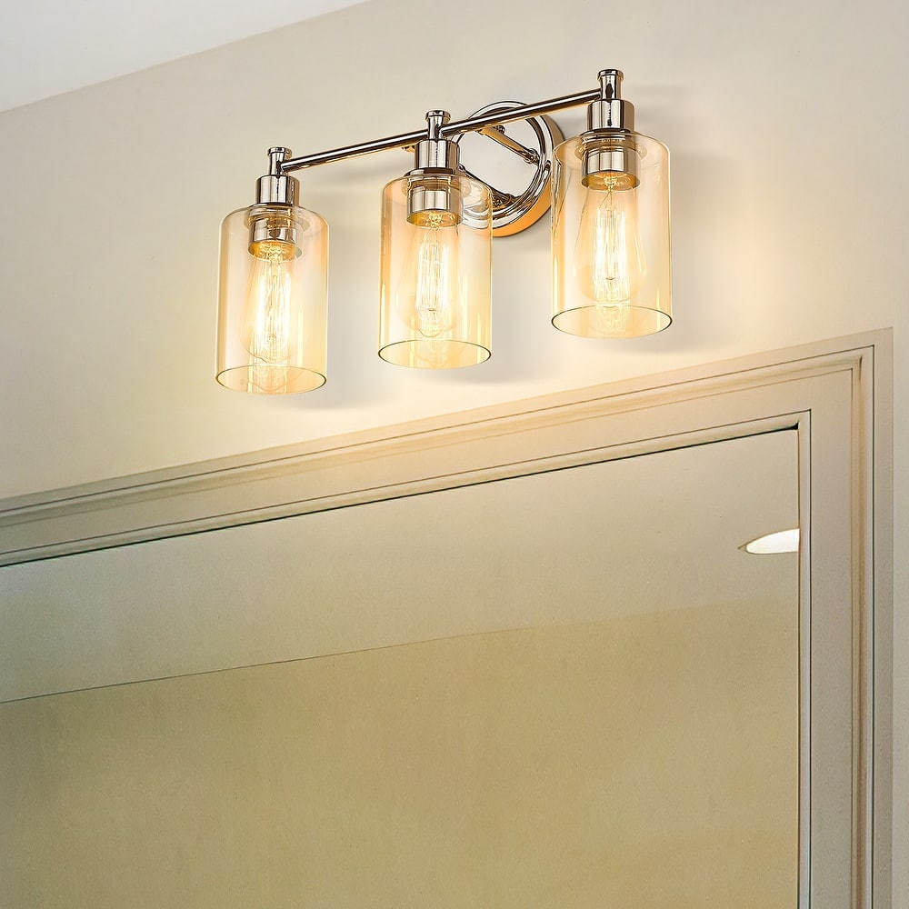 2/3/4/5-Light Bathroom Vanity Light with Clear Glass Shade
