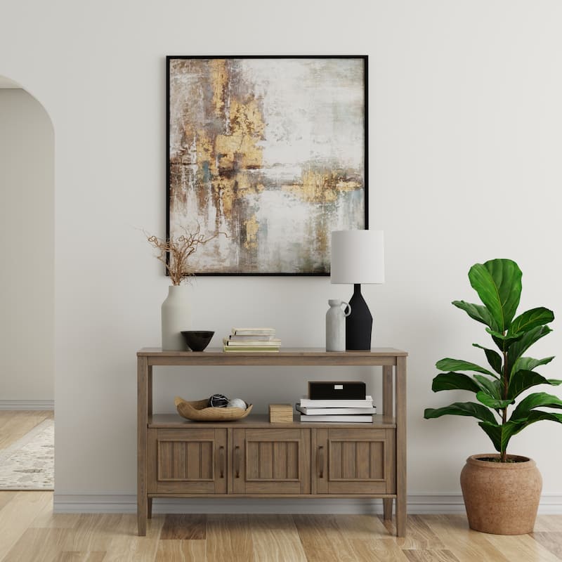 WYNDENHALL Rowan SOLID WOOD 48 inch Wide Contemporary Console Table in Smoky Brown - 17.5"d x 48" w x 29.5"h - Smoky Brown