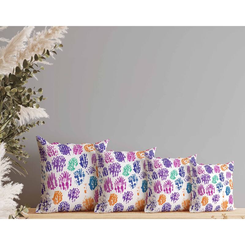 Artful Strokes Indoor/Outdoor Reversible Throw Pillow Orange and Blue