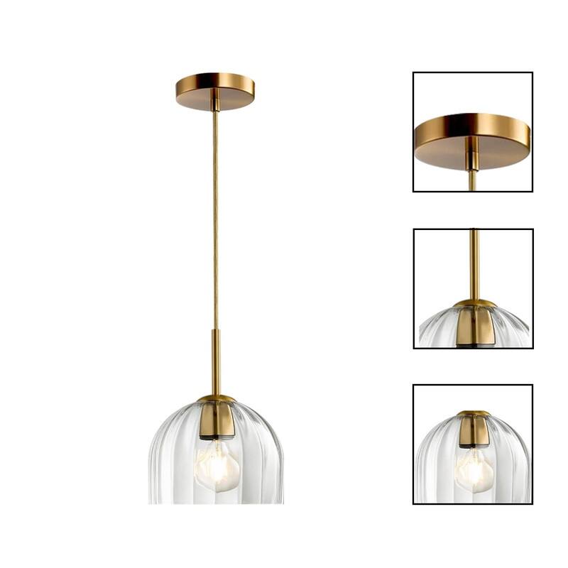 7.86” Hanging light gold pendant light glass dining room light - N/A