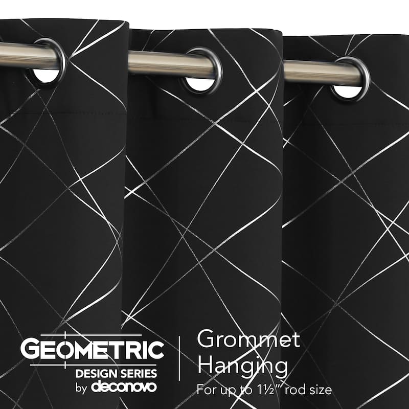 Deconovo 52 Inch Geometric Print Curtain Panel Pair(2 Panel)