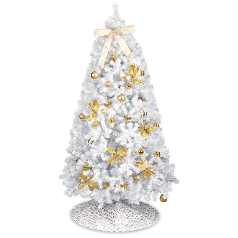 7.5 FT Artificial Christmas Tree with DIY 400 Warm White LED Lights for Holiday Party Office Home