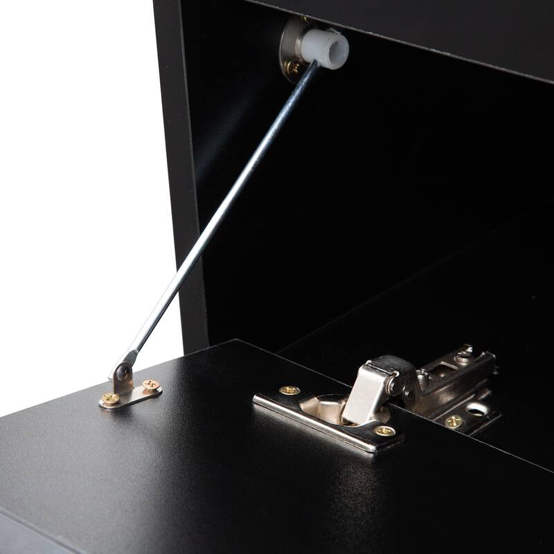 Black 64.96" Floating TV Stand with Open Shelves, LED Lights and Power Outlet for TVs Up to 60"