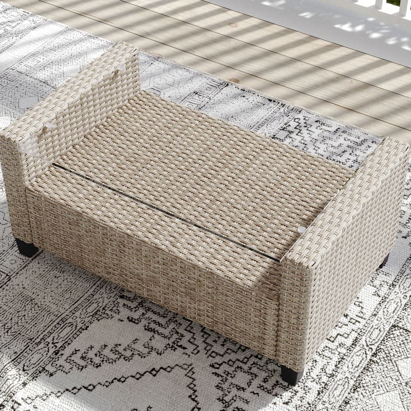 Corvus Armitage 4-piece Outdoor Resin Wicker Chat Set with Cushions